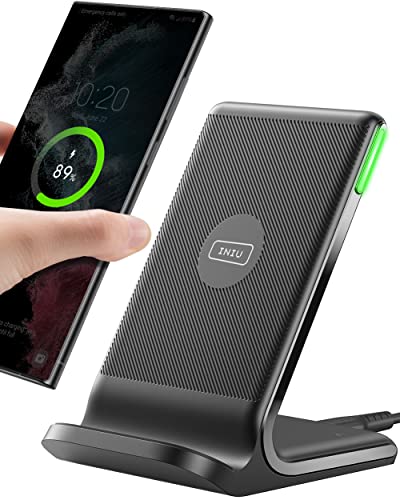 Wireless Charger, 15W Qi- Fast Wireless Charging Stand with Sleep-Friendly Adaptive Light Compatible with iPhone 14 13 12 Pro XR XS 8 Plus Samsung Galaxy S21 S20 Note 20 10 Google LG etc