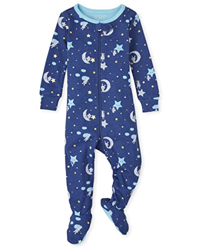 The Children s  Infant  0-12 Baby Toddler Girl Snug Fit Cotton Zipper One Piece Pajamas, GALAXYNAVY, 6-9 Months