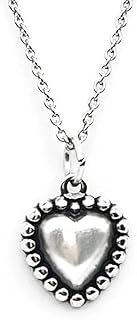 Beaded Heart Charm Necklace, 18 Inches