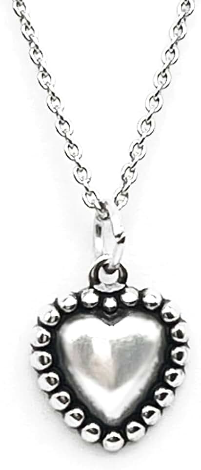 Beaded Heart Charm Necklace, 18 Inches