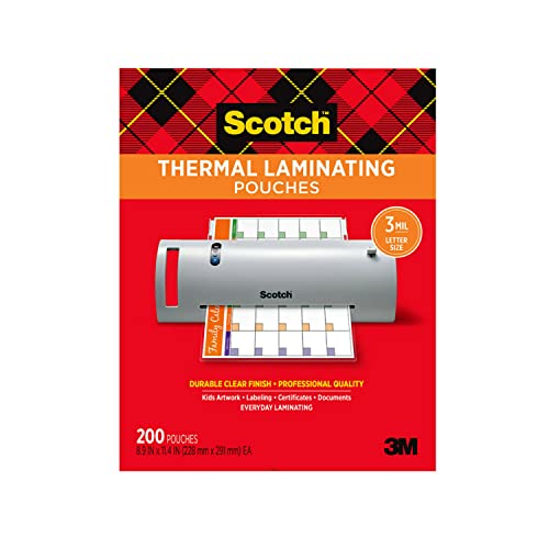 200 Clear 8.9 x 11.4 Inch Laminating Pouches