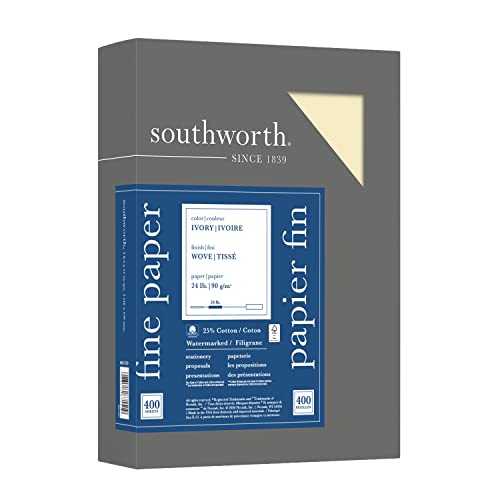 Ivory 25% Cotton Business Paper, 8.5 x 11, 500 sheets