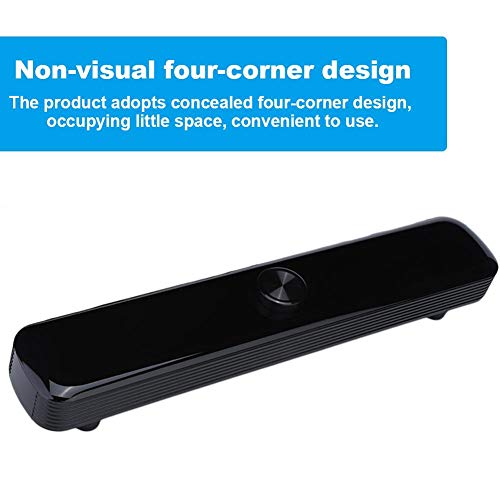Bluetooth Speaker, Home Bluetooth Desktop Speaker,Laptop Computer Mobile Phone Speaker,Strip-Type Multimedia Speaker,Occupying Little Space,Convenient to Use(Black)