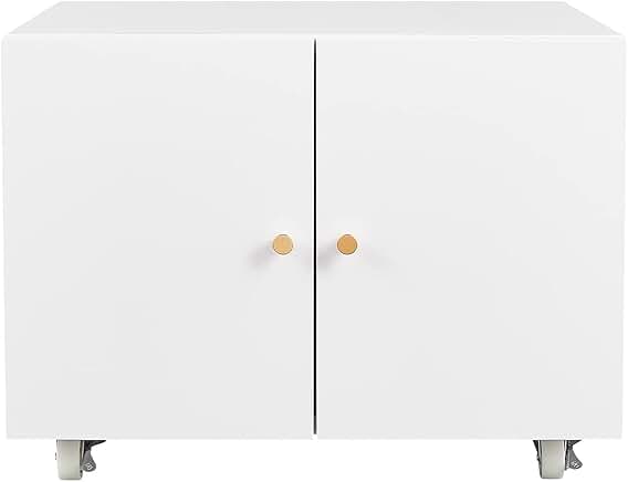Mobile Steel Printer Stand with Storage and Doors