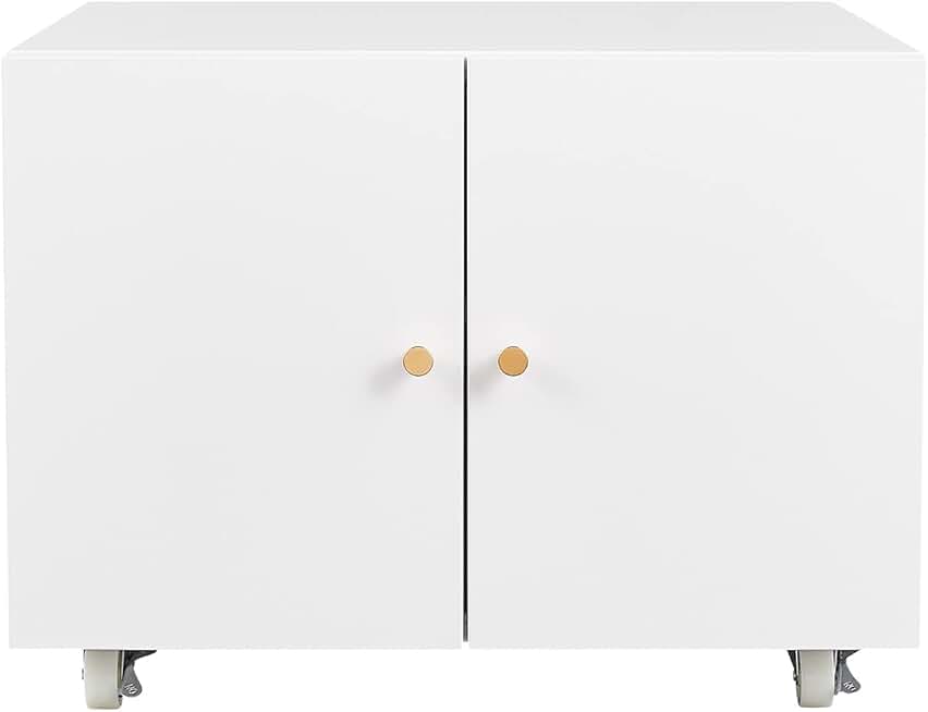 Mobile Steel Printer Stand with Storage and Doors