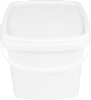 White 5L Plastic Bucket with Lid and Handle