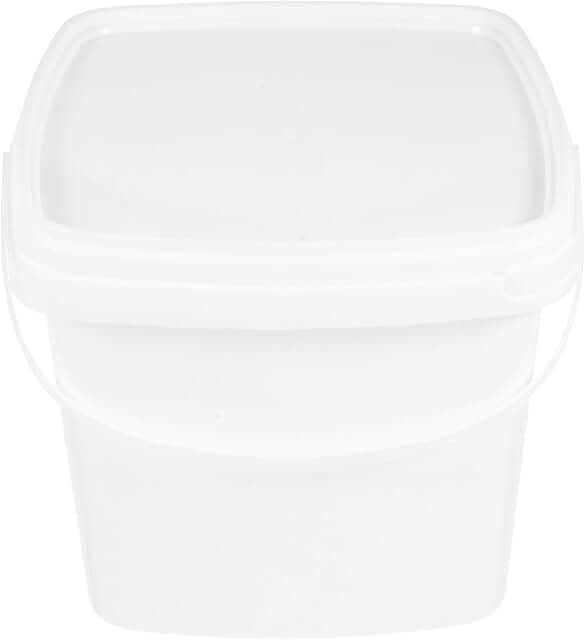 White 5L Plastic Bucket with Lid and Handle