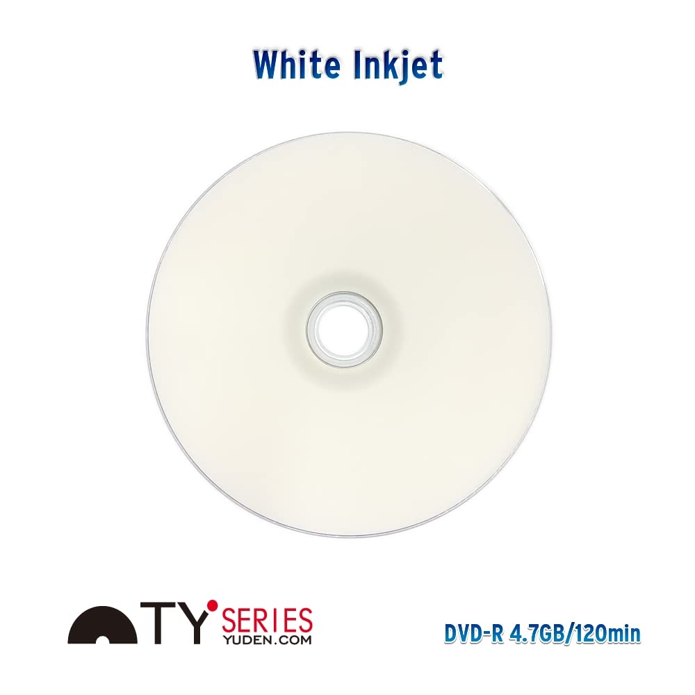 TY Series DVD-R 16X 4.7GB White Inkjet Hub Printable DVD-R - 50 Disc Cake Box (FFP)