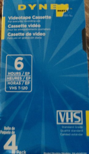VHS Videotape Cassette 4 Pack 6 hours T-120