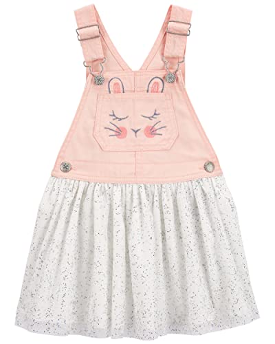 Baby Girls' World's Best Overalls, Pink Ruffle Bunny, 3 Months