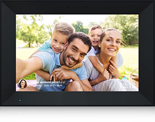 Digital Photo Frame 10.1 Inch WiFi Digital Picture Frame IPS HD Touch Screen Smart Cloud Photo Frame with 8GB Storage, Auto-Rotate, Easy Setup to Share Photos or Videos Remotely via AiMOR APP (Black)