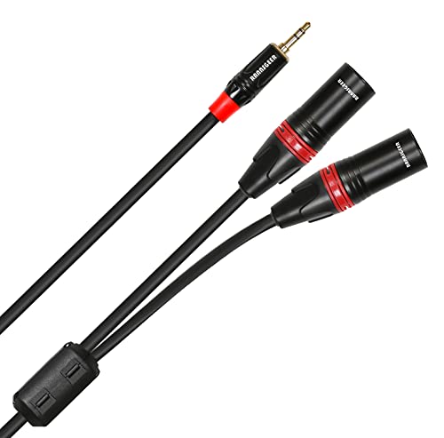 3.5mm TRS Stereo to Dual XLR Male Y-Splitter 12 Feet Cable (12 Ft)