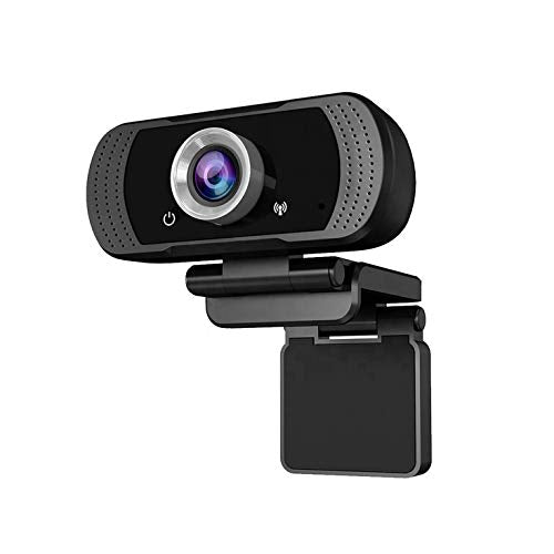 Webcam with Microphone - 1080p Full HD USB Camera, 30fps, Wide-Angle Video Capture - Auto-Light Correction - Plug & Play Cam for Laptop, Desktop Computer & Mac - Adjustable Clip