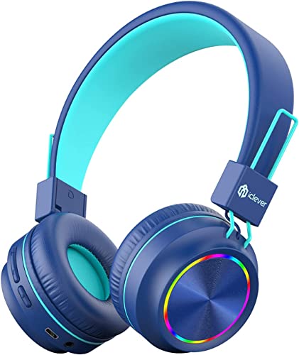 Kids Bluetooth Headphones with LED Lights, MIC, 25H Playtime