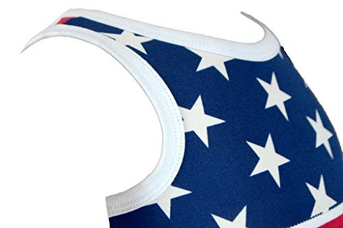 USA Flag Pattern Baby Girl's Romper Beach Wear(Small,Flag)