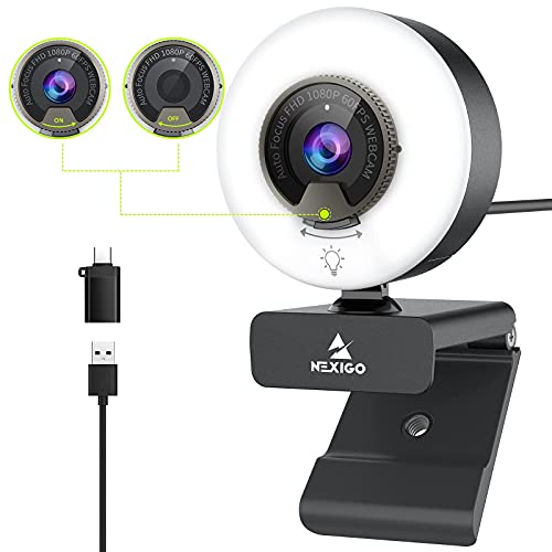 60FPS 1080P AutoFocus Webcam with Mini Tripod Kits, 2021 N960E USB FHD Web Computer Camera, Extendable Tripod Stand, for Zoom/Skype/Teams Online Teaching, Laptop MAC PC Desktop