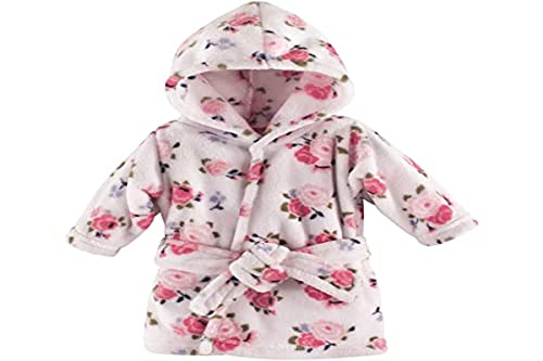 Uni  Baby Plush Bathrobe, Floral, 0-9M
