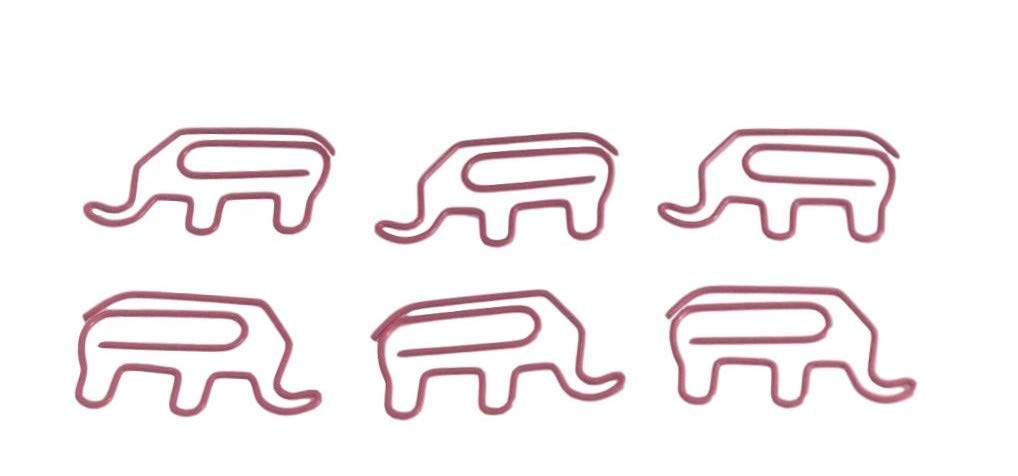 Elephant-Shaped Paper Clips in Silver Tin, 100 Count