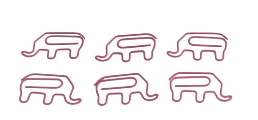 Elephant-Shaped Paper Clips in Silver Tin, 100 Count