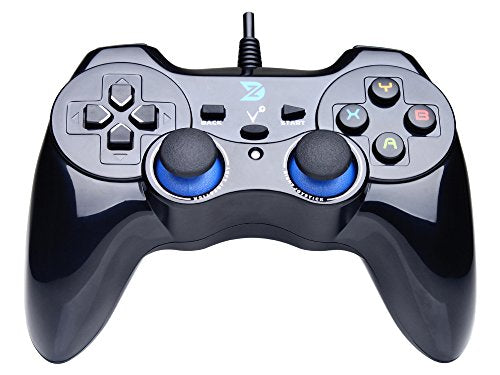 '-V+ USB Wired Gaming Controller Gamepad For PC/Laptop Computer(Windows XP/7/8/10/11) & PS3 & Android & Steam - [Black]