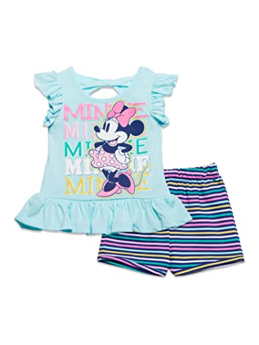 Minnie Mouse Baby Girls T-Shirt and French Terry Shorts Set Blue 18 Months