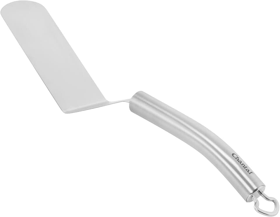 13-inch polished stainless steel narrow spatula