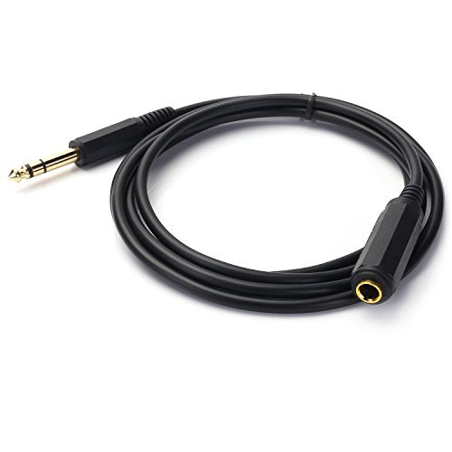 1/4 Inch Male to Female Stereo Extension Cable Gold Plated Quarter inch Headphone Extension Cable Cord- 6FT/1.8 Meters