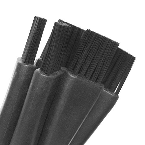 10 Pcs Black Plastic Round Handle Lab Cleaning Anti Static ESD Brush Set for Mobile Phone Keyboard Tablet PCB BGA Repair Soldering