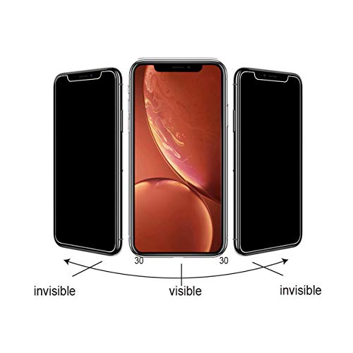 Privacy Screen Protector Compatible for iPhone 11/iPhone XR 6.1Inch 2 Pack Glass Anti Spy Private Case Friendly, Tempered Glass [Black]