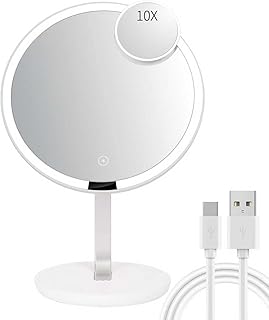 9.65-inch LED Makeup Mirror with Touch Control and Adjustable Brightness