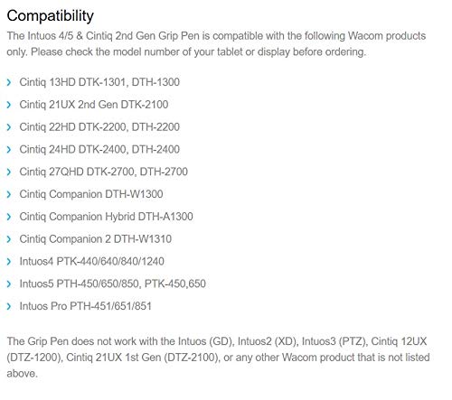 INTUOS4/CINTIQ21 Grip Pen Black, Single