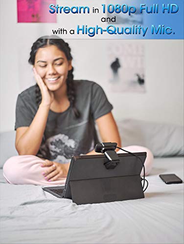 1080p HD USB Webcam with Microphone - Use Web Camera on Computer, Laptop, PC - for Streaming, Video Calling, Recording, Conferencing - 3 Year Warranty - 461696