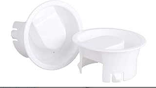 Set of two white glass water pitcher lids