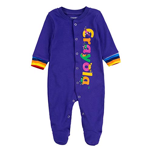 Baby Long Sleeve Footed Coverall Bodysuit, Grape, 0 3M