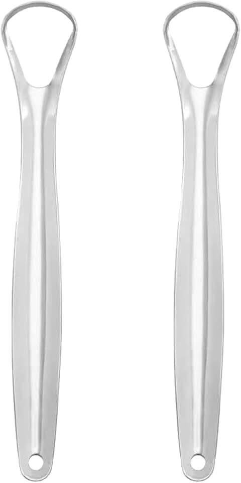 Set of two reusable tongue scrapers for fresh breath