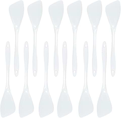 12-Piece White Melamine Slide Turners for Cooking and Serving