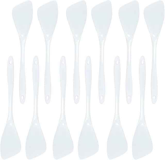 12-Piece White Melamine Slide Turners for Cooking and Serving
