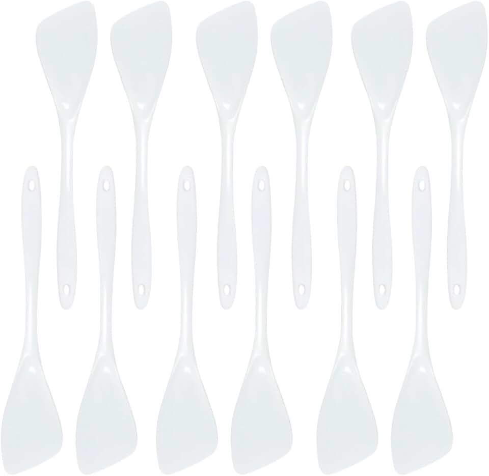 12-Piece White Melamine Slide Turners for Cooking and Serving