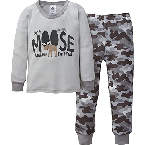 Baby Boys' 4-Piece Pajama Set, Grey Camo, 18 Months