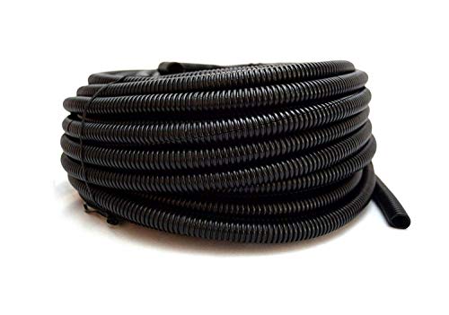 1/2 inch Split Loom 100' Feet Black - Wire Tubing Black Car Audio Stereo Cable