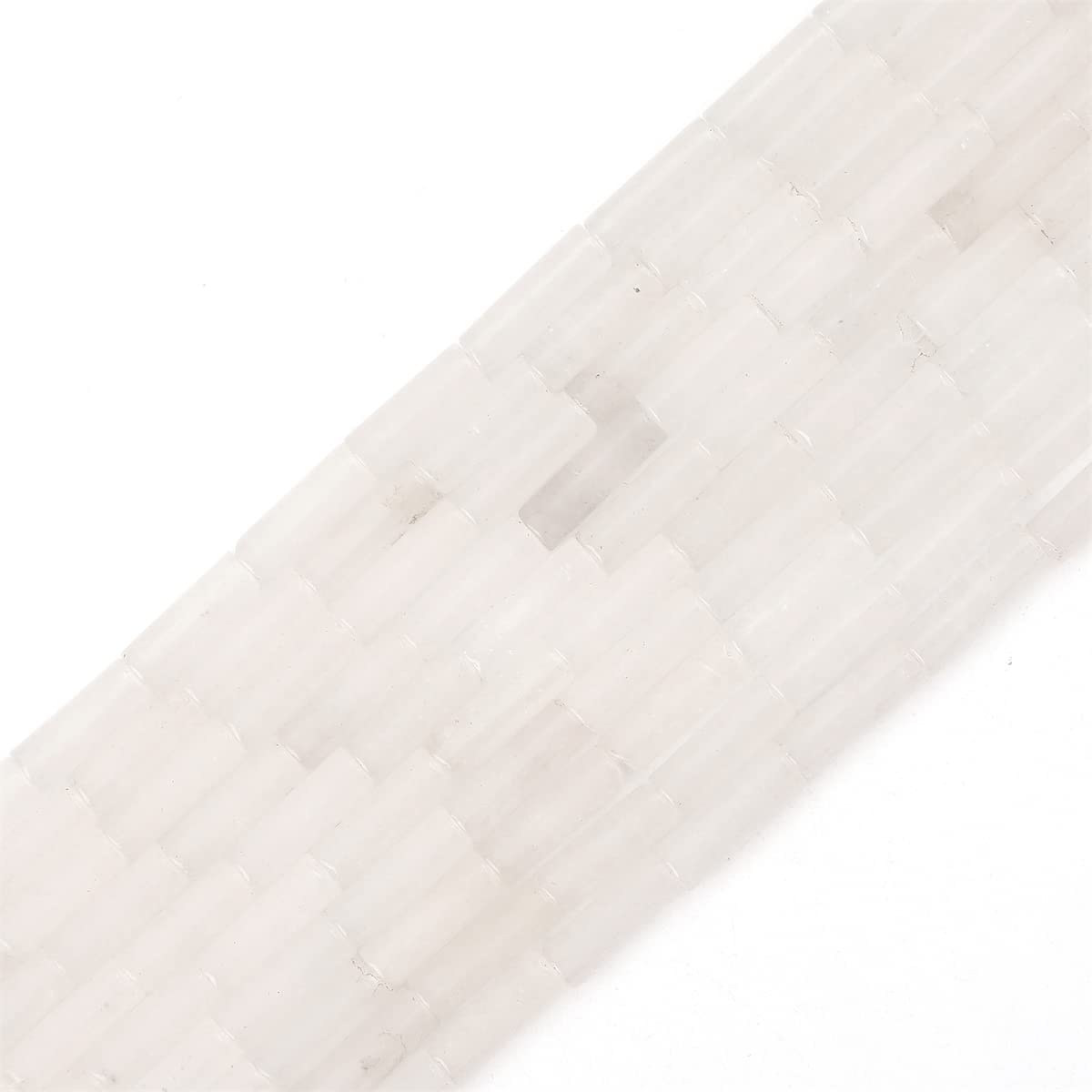 Natural White Quartz Tube Beads for Jewelry Making