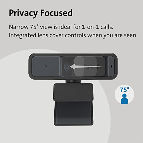W2000 1080P Auto Focus Webcam, Full HD 1080P/30fps Webcam with Microphone for Video Conferencing, Software Control, Privacy Shutter, Compatible with Zoom/Skype/Teams (K81175WW)