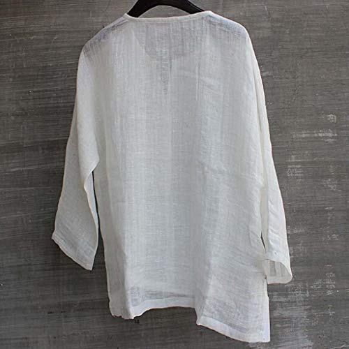 Men's Tops Shirts Men‘s Long Sleeve Casual Button Business Size Casual Top Blouse Shirts White