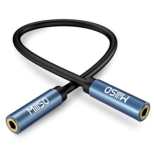 1/8" 3.5mm Female to Female Adapter Cable TRS Premium Stereo Gold-Plated Audio AUX Cord Connectors for Headphones, Car Stereo, or Home HiFi Stereo Sound System - 15cm/6inch