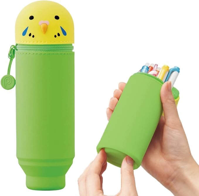 Kawaii Bird Stand-Up Pencil Case for School and Office