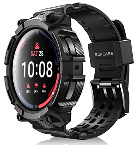 [Unicorn Beetle Pro] Series Case for Galaxy Watch 5 Pro 45mm 2022 Release, Rugged Protective Case with Strap Bands (Black)