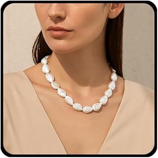 Chunky Pearl Beaded Choker Necklace for Women