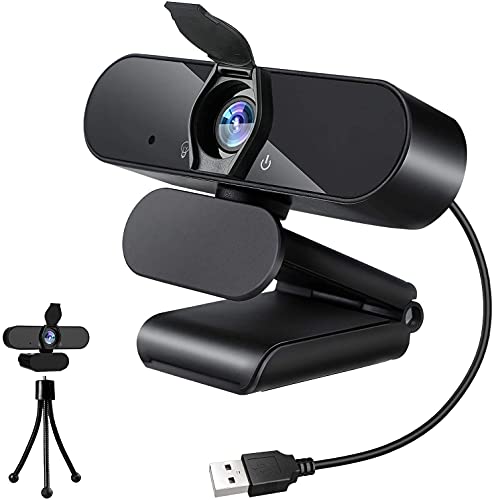 Webcam with Microphone, 1080P HD Streaming USB Computer Webcam with Privacy Cover,Plug and Play Game and More