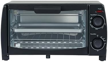 Small 4-Slice Toaster Oven with Timer and Multiple Functions