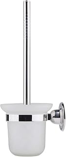 Wall-Mounted Stainless Steel Toilet Brush with White Holder